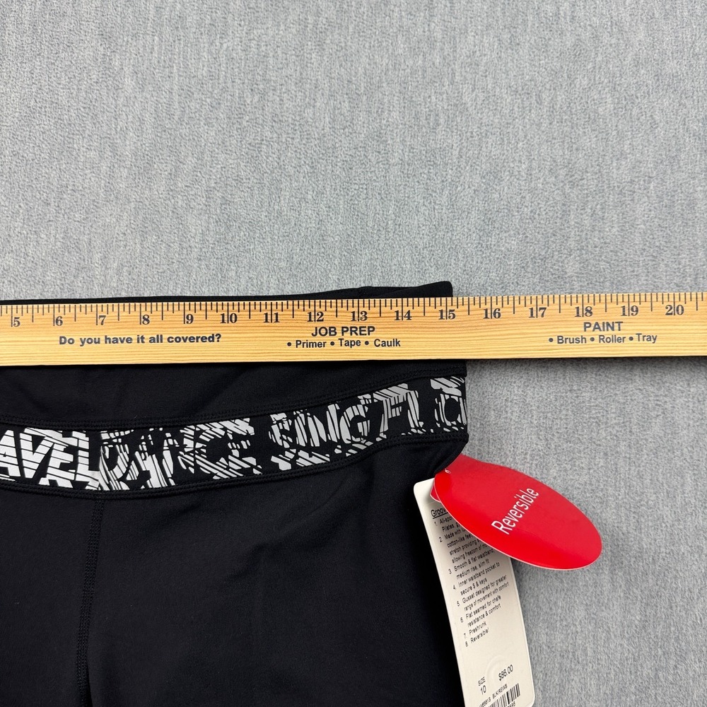 Lululemon Pants Women 10 Black Reversible Groove Crop Wide Leg Fit Yoga Dance - Picture 8 of 14